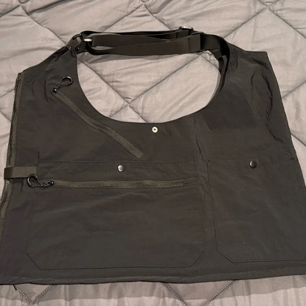 Black Men's Oversized Tote Bag - Minimal Everyday Carry